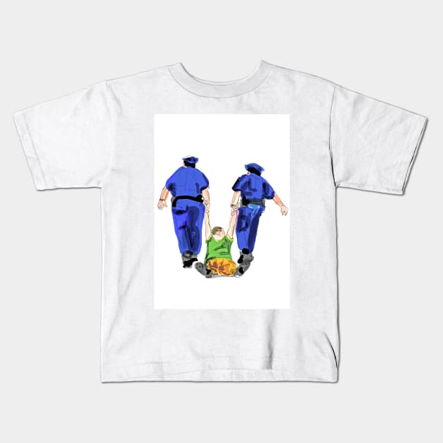 police arresting people Kids T-Shirt by stoekenbroek